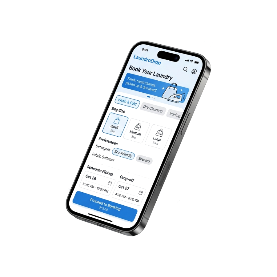 Laundry App Mockup